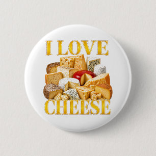I Love Cheese 6 Cm Round Badge