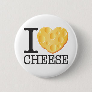 I Love Cheese 6 Cm Round Badge