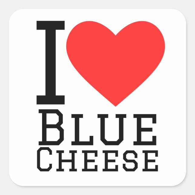 I love cheese blue square sticker (Front)
