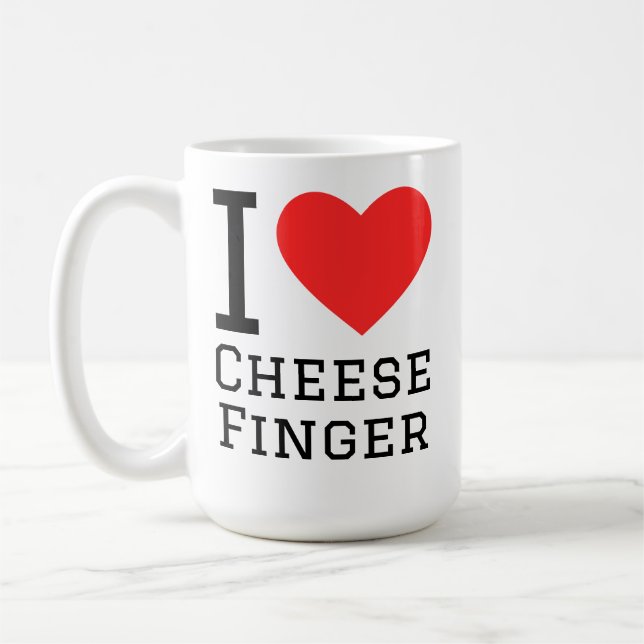I love cheese finger coffee mug (Left)