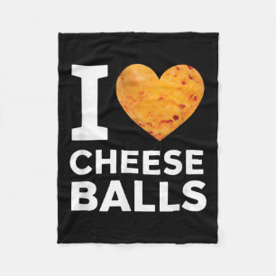 I Love Cheese Funny Cheeseball Snack Food Lover Fleece Blanket