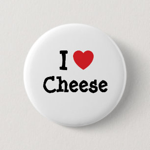 I love Cheese heart T-Shirt 6 Cm Round Badge