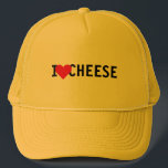 I Love Cheese Trucker Hat<br><div class="desc">"I Love Cheese" trucker hat - for extreme cheese lovers</div>