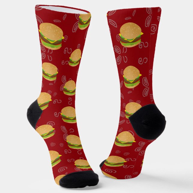 I Love Cheeseburgers Socks (Angled)