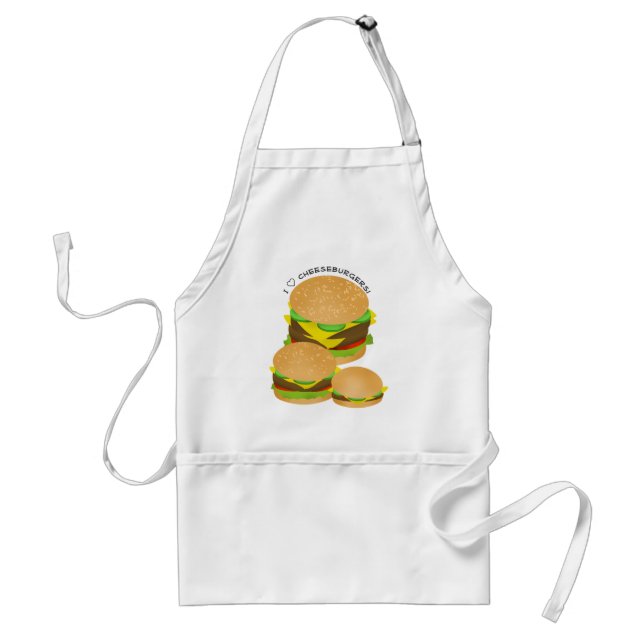 I Love Cheeseburgers Standard Apron (Front)