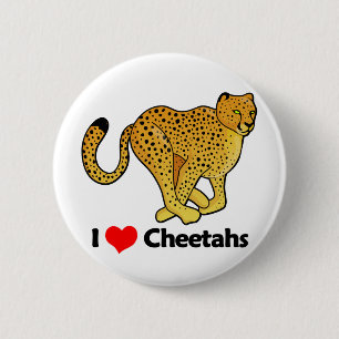 I Love Cheetahs 6 Cm Round Badge