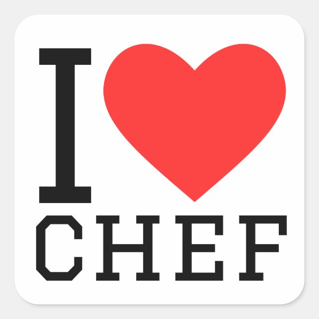 I love chef square sticker (Front)