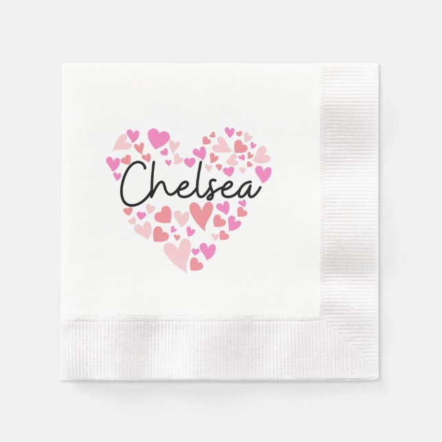 I love Chelsea - hearts for Chelsea Napkin (Front)