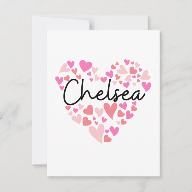 I love Chelsea - hearts for Chelsea Thank You Card (Front)