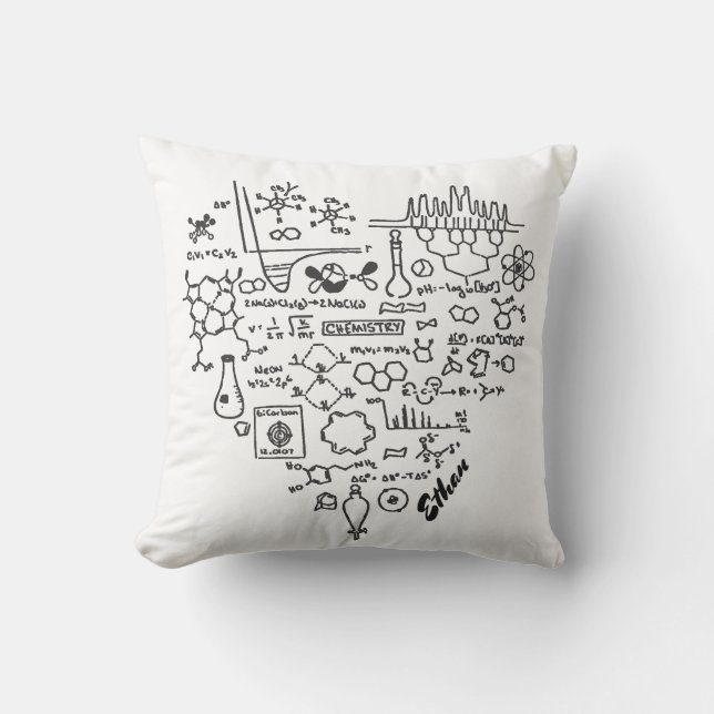 I Love Chemistry Chemist Personalised Gift Cushion (Front)