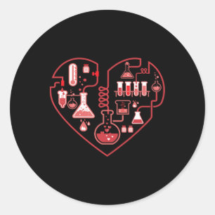 I Love Chemistry Heart Science For Teacher And Stu Classic Round Sticker