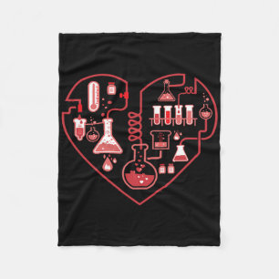 I Love Chemistry Heart Science For Teacher And Stu Fleece Blanket