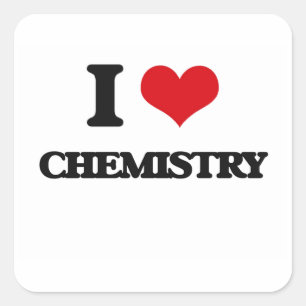 I Love Chemistry Square Sticker