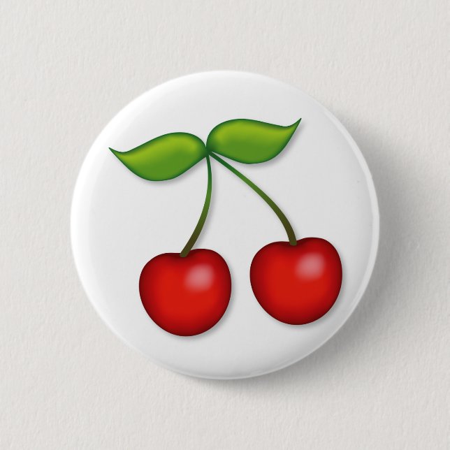 I Love Cherries  6 Cm Round Badge (Front)