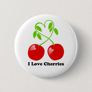 I Love Cherries Button