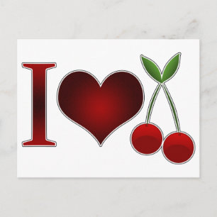 I Love Cherries Postcard