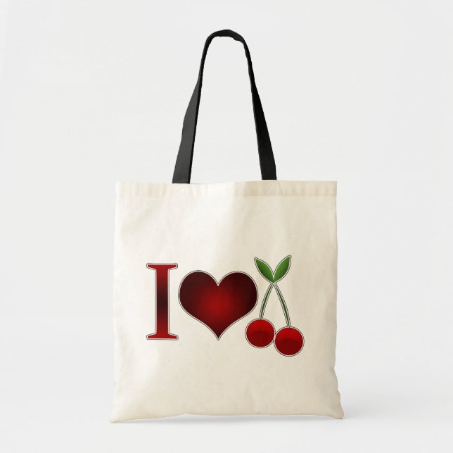 I Love Cherries Tote Bag (Front)