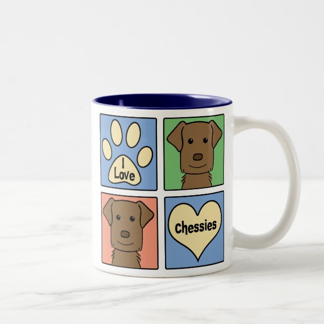 I Love Chesapeake Bay Retrievers Two-Tone Coffee Mug (Right)