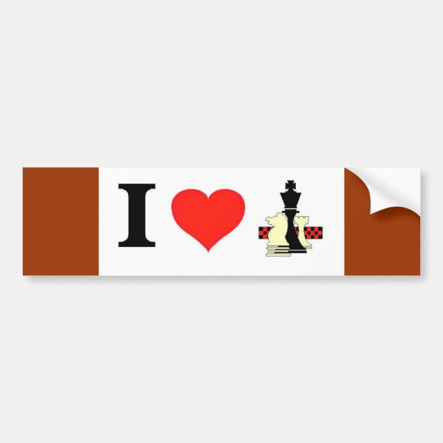 I Love Chess Bumper Sticker (Front)