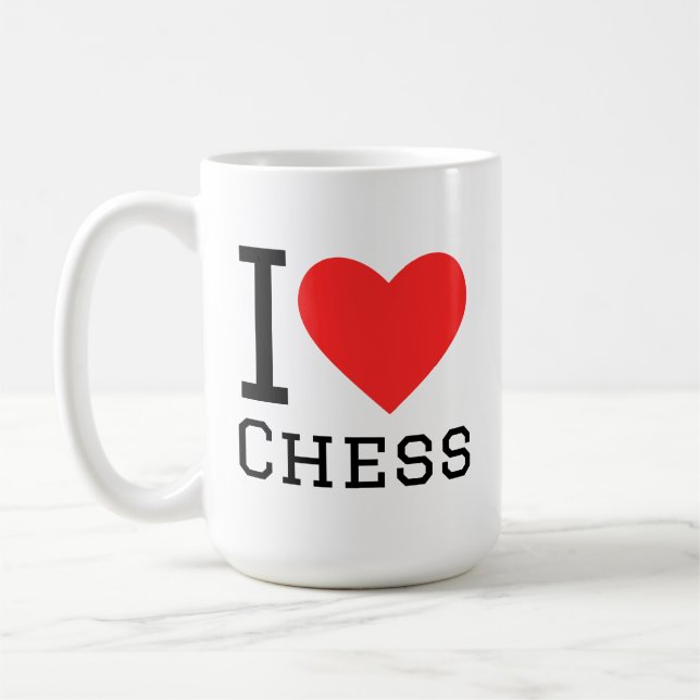 I love chess coffee mug (Left)
