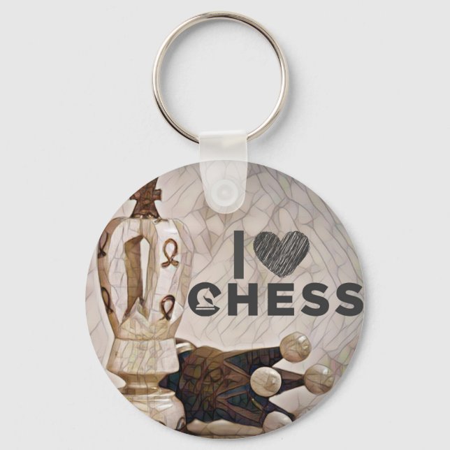 I Love Chess Key Ring (Front)