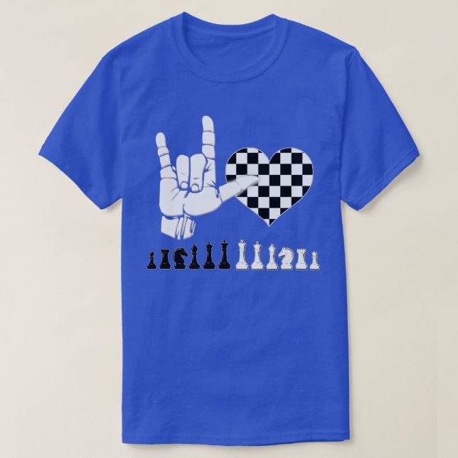 I Love Chess Love Sign T-Shirt (Design Front)