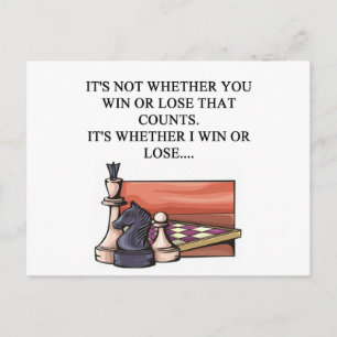 i love chess player postcard