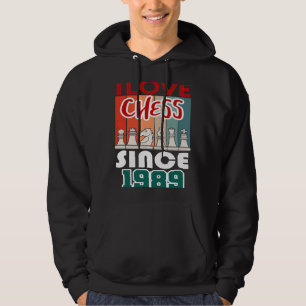 I love chess since 1989 hoodie