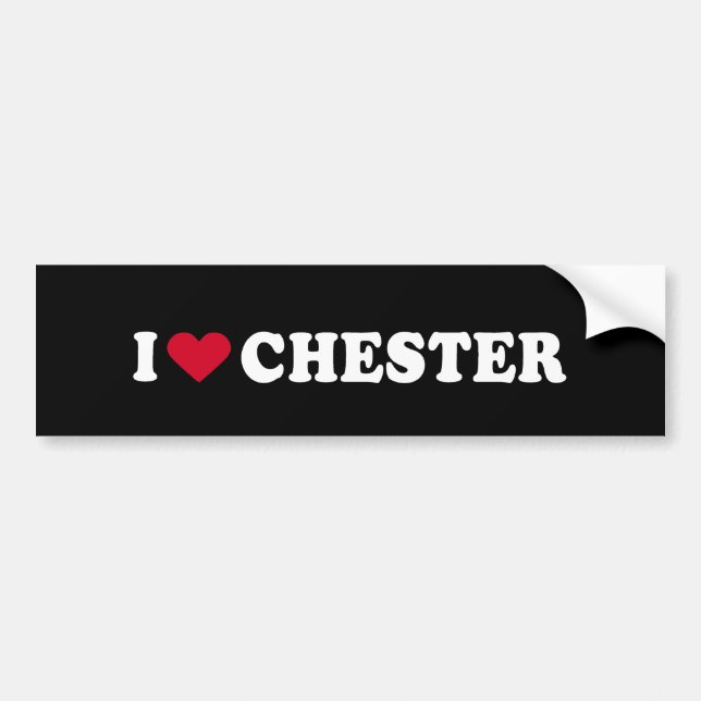 I LOVE CHESTER BUMPER STICKER (Front)