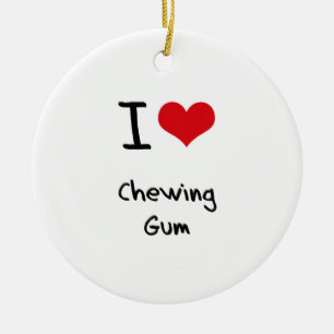 I love Chewing Gum Ceramic Tree Decoration