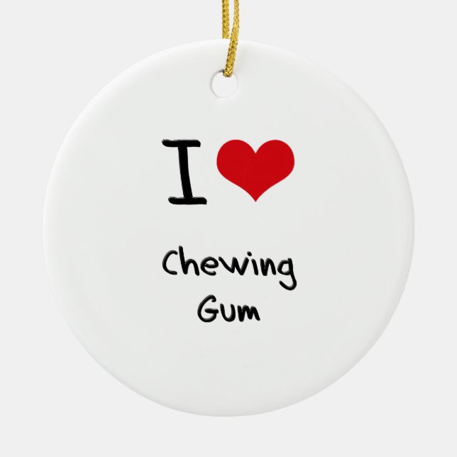 I love Chewing Gum Ceramic Tree Decoration (Front)