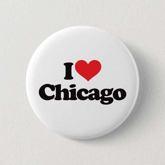 I Love Chicago 6 Cm Round Badge (Front)