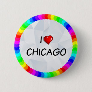 I Love Chicago 6 Cm Round Badge