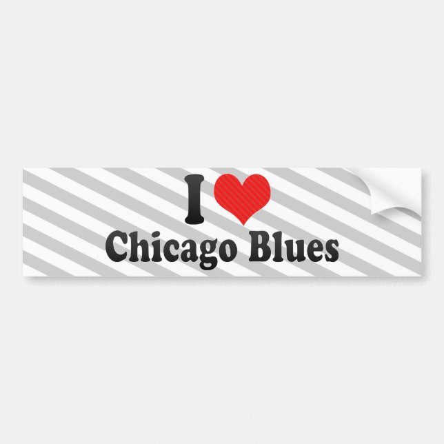 I Love Chicago Blues Bumper Sticker (Front)
