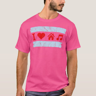 I Love Chicago House Music - Flag Dj Rave Edm T-Shirt