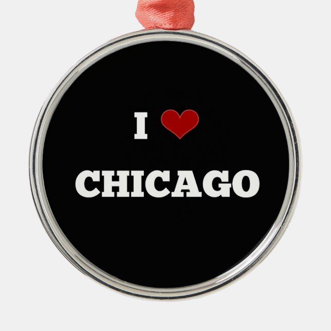 I Love Chicago Metal Tree Decoration (Front)