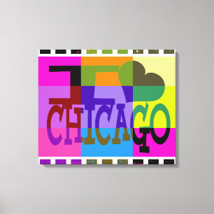 I love Chicago - Pop art Canvas Print