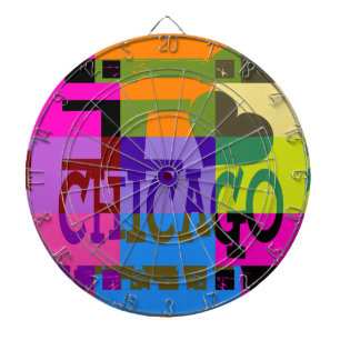 I love Chicago - Pop art Dartboard