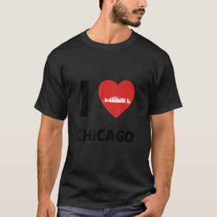 I Love Chicago Skyline Heart Apparel T-Shirt