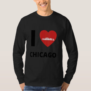 I Love Chicago Skyline Heart Apparel T-Shirt