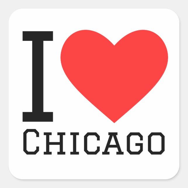 I love Chicago  Square Sticker (Front)