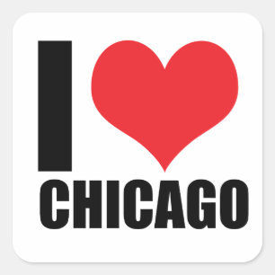 I love Chicago Square Sticker