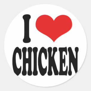 I Love Chicken Classic Round Sticker