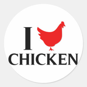 I Love Chicken Classic Round Sticker