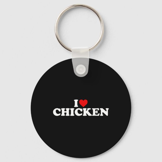 I Love Chicken - Heart  Key Ring (Front)