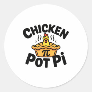 I Love Chicken Pot Pi Math Food Pun Classic Round Sticker