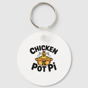 I Love Chicken Pot Pi Math Food Pun Key Ring
