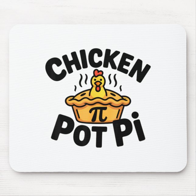 I Love Chicken Pot Pi Math Food Pun  Mouse Mat (Front)