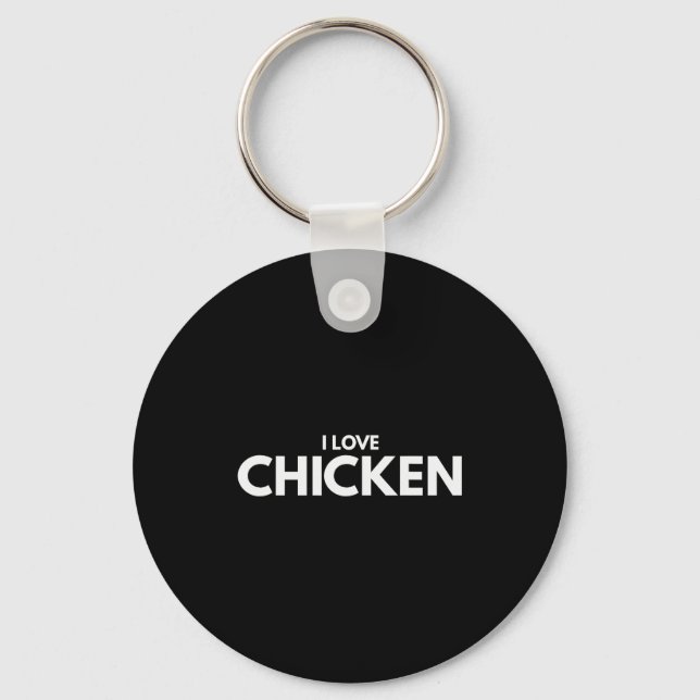 I Love Chicken Tee Shirt  Key Ring (Front)
