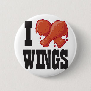 I Love Chicken Wings 6 Cm Round Badge